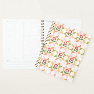 Petit bloc de quilt fleur rouge