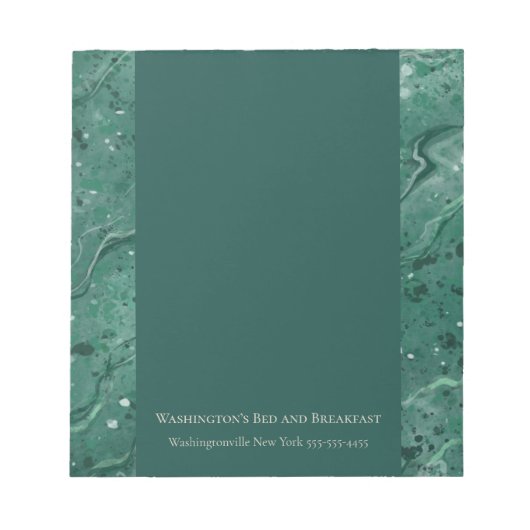 Petit bloc-notes de bureau en marbre vert (Devant)