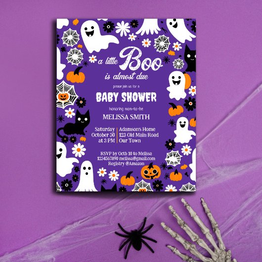 Petit boo baby shower Halloween invitation modèle