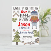 Petit Boy Lumberjack Invitation Anniversaire (Debout devant)