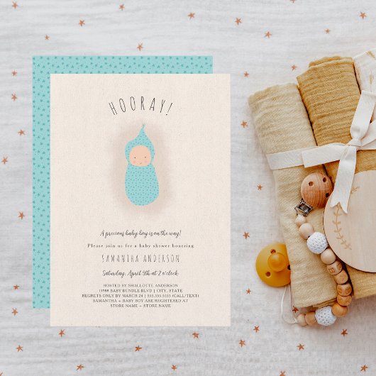 Petit Bundle garçon Baby shower Invitation