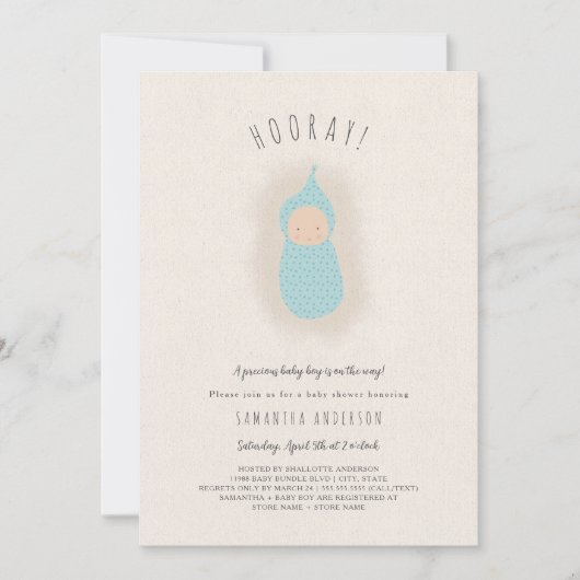 Petit Bundle garçon Baby shower Invitation (Devant)