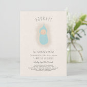 Petit Bundle garçon Baby shower Invitation (Debout devant)