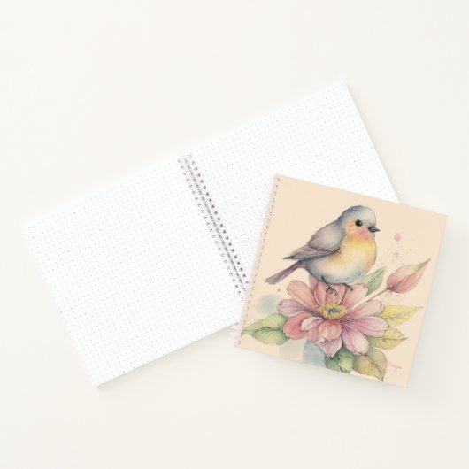 Petit cahier de journal à puces oiseau (Intérieur)