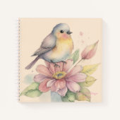 Petit cahier de journal à puces oiseau (Devant)