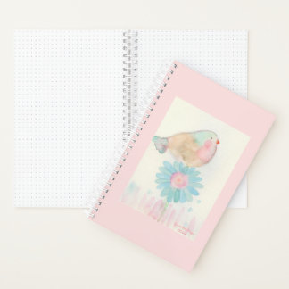 Petit cahier de journal de bord à motif d'oiseau
