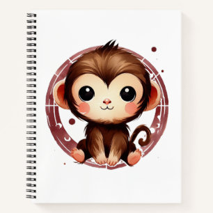 Petit cahier spirale singe