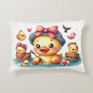Petit canard jaune bébé Coussin d'accent