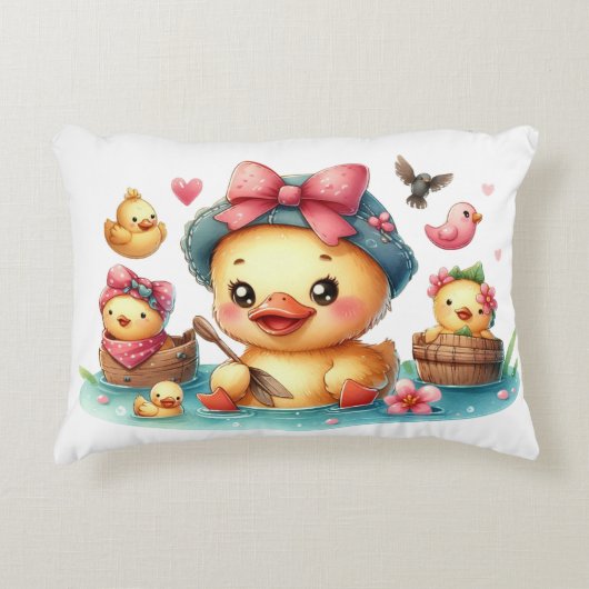 Petit canard jaune bébé Coussin d'accent (Devant)