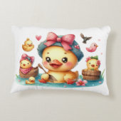 Petit canard jaune bébé Coussin d'accent (Dos)