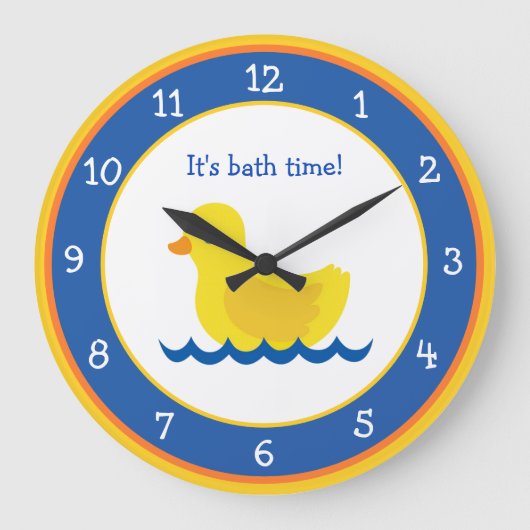 Petit Canard Jaune Horloge Bleue et Jaune Ronde (Recto)