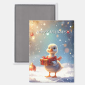 Petit Canard Magnet de Vacances (Recto/Verso)