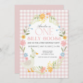 Petit Canard Thème Premier Anniversaire Invitation (Devant / Derrière)