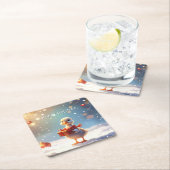 Petit Canard Vacances Sous-Verre en Papier (En situation)