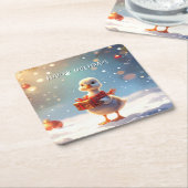 Petit Canard Vacances Sous-Verre en Papier (Incliné)