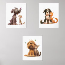 Petit caricaturiste chien et chat