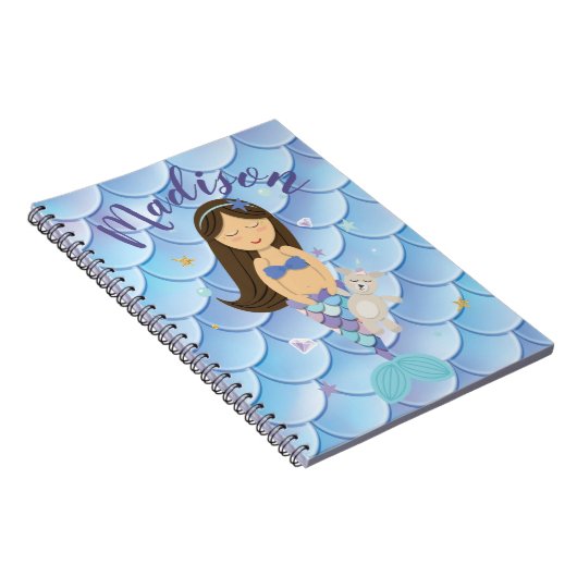 Petit carnet de sirène de brune faite sur commande (Côté Droit)