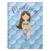 Petit carnet de sirène de brune faite sur commande (Devant)