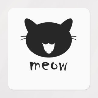 Petit Carré Vêtements Étiquette chat meow