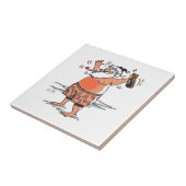 Petit carreau en céramique de Père Noël ivre (Côté)