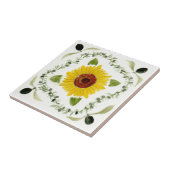 Petit carreau en céramique "Tournesol" (Côté)