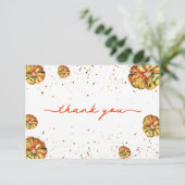 Petit carte de remerciements baby shower citrouill (Debout devant)