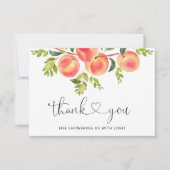 Petit carte de remerciements de pêche doux (Devant)