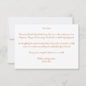 Petit carte de remerciements de pêche doux (Dos)