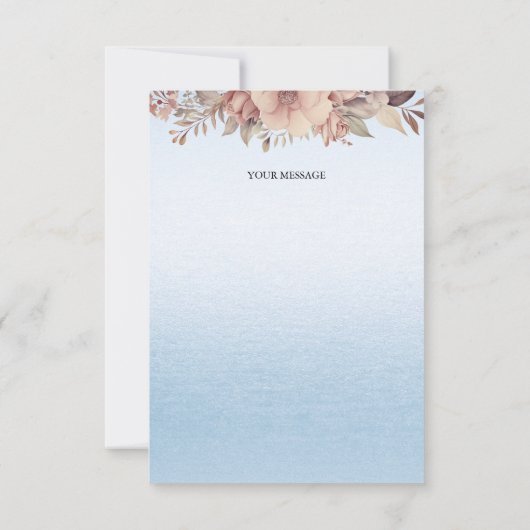 Petit Carte de remerciements de ruban bleu chick (Dos)