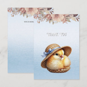 Petit Carte de remerciements de ruban bleu chick