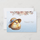 Petit Carte de remerciements de ruban bleu chick (Devant)