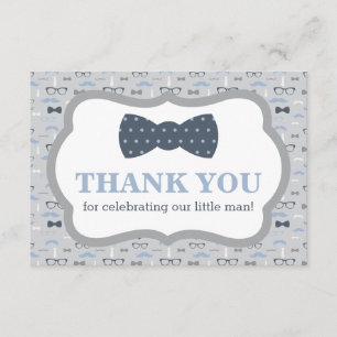 Petit Carte de remerciements Homme, Cravate Bow, B