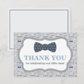 Petit Carte de remerciements Homme, Cravate Bow, B (Devant / Derrière)