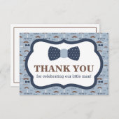 Petit Carte de remerciements Homme, Cravate Bow, B (Devant / Derrière)