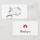 Petit carte de remerciements lapin (Devant / Derrière)