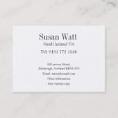 Petit carte de visite animal de vétérinaire (Dos)