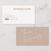 Petit Carte de visite beige, Carte de visite de bo (Devant / Derrière)