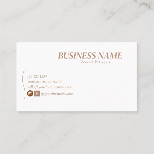 Petit Carte de visite beige, Carte de visite de bo (Devant)