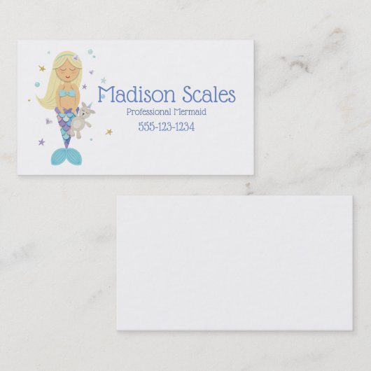 Petit carte de visite blond fait sur commande de (Devant / Derrière)