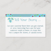 Petit Carte de visite de concepteur de fleurs bleu (Dos)