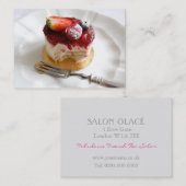 Petit carte de visite de gâteau de fraise (Devant / Derrière)