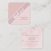 Petit Carte de visite de Merci rose doux (Devant / Derrière)