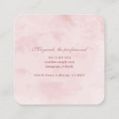 Petit Carte de visite de Merci rose doux (Dos)