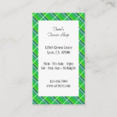 Petit Carte de visite modifiable de préppy vert (Devant)