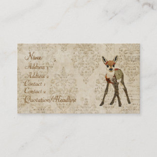 Petit carte de visite rose vintage de faon