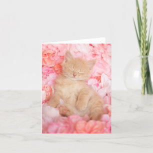 Petit Carte pour notes floral rose rose de lin