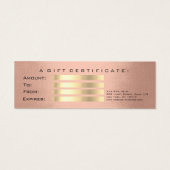 Petit certificat cadeau Rose Gold Glam Lash maquil (Dos)