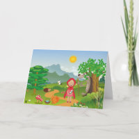 Petit chapeau rouge, carte de voeux