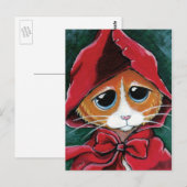 Petit Chaperon Rouge | Carte postale Tabby Cat Art (Devant / Derrière)