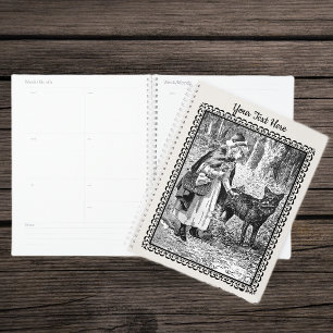 Petit Chaperon Rouge Dessin encadré vintage noir e